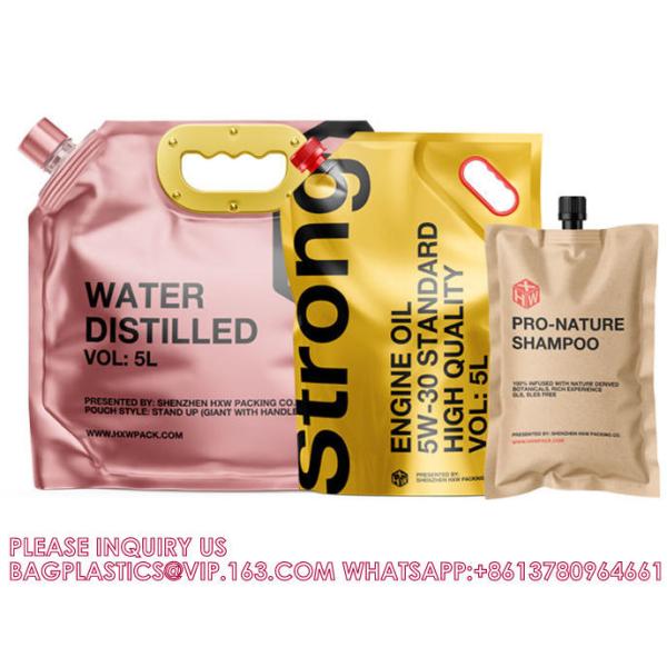 Custom Printing Spouted Aluminum Foil 1L 2L 2.5L 5L Kangen Water Liquid Refill Pouch Drinks Juice Packaging