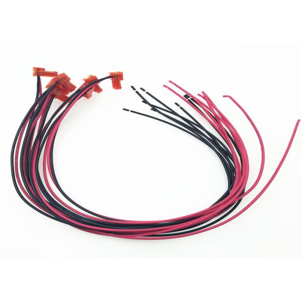 30V Electronic Custom Wire Harness 2.54mm Pitch Red Connector With 3mm Strip Cable