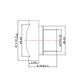 1/3" 1.6mm super wide angle horizonta angle of view 125 degree megapixel S mount lens CCL13016MPF