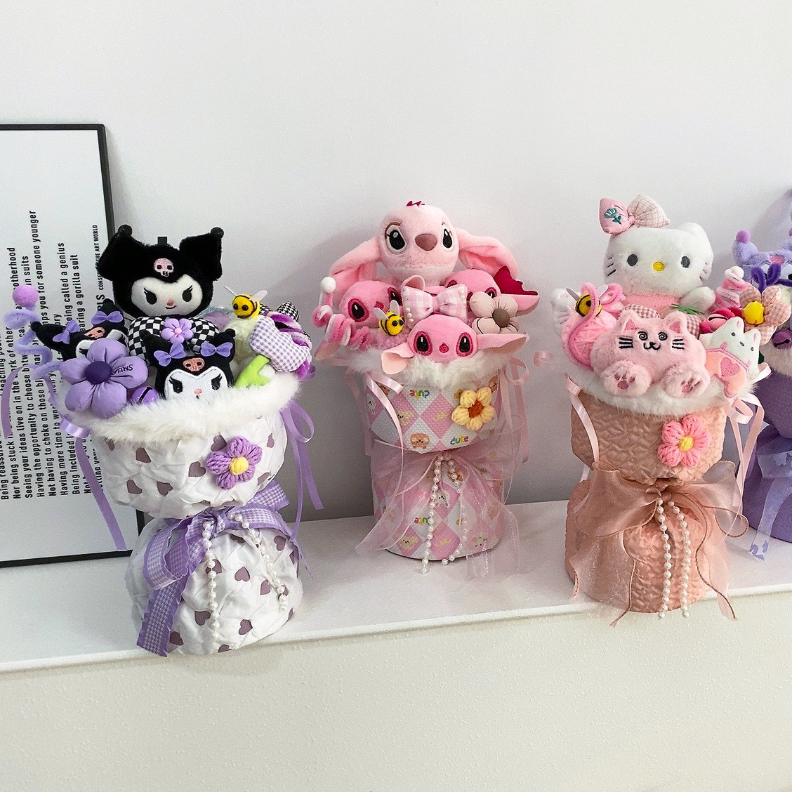 Kuromi Plush Flower Bouquet with Multiple Color and Variety Dolls Perfect Festival Gift