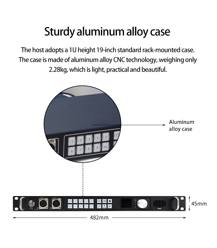 8-Channel Intercom Radio Communication Wireless Call System with Tally Light and Long Range