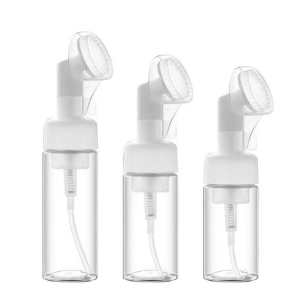 Plastic Silicone Brush Foam Bottle with Hybrid Functionality for Gentle