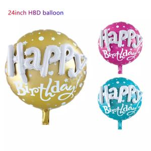 China Happy Birthday Party Scene Layout Aluminum Foil Balloon Floating 24inch wholesale