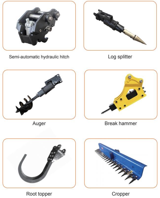 HIGHTOP Construction Equipment Accessories Mini Excavator Log Splitter Ripper