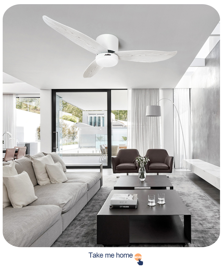 2022 Design 52 inches LED Lighting Ceiling Mounted Fan with Metal Lamp Body Material