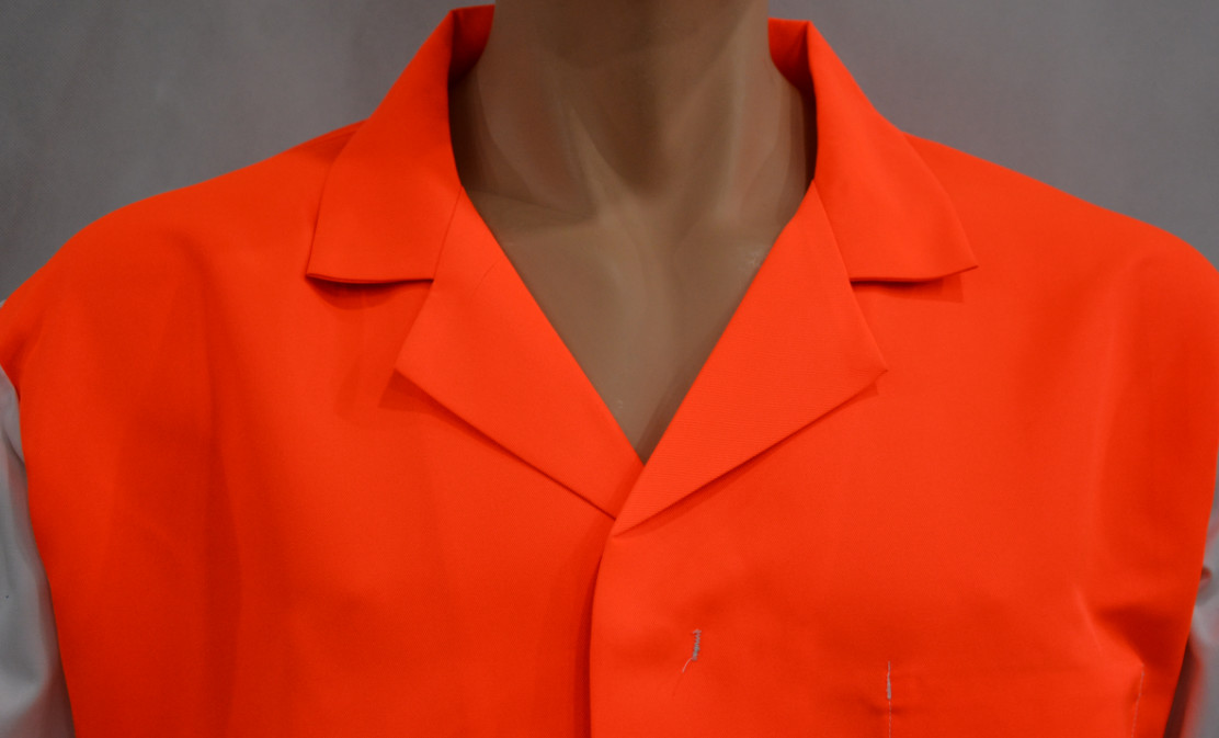 Food Dust Safety Protective Clothing Two Tone Color With Metal Snaps