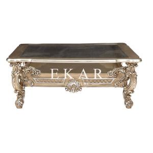 China Living Room Wooden Carved Square Gold Luxury Antique Wood Coffee Table LS-A101J wholesale