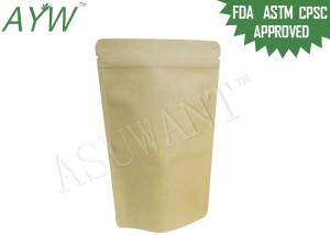 China Eco Friendly Soil Color Kraft Paper Zipper Bags Packing For Dried Fruit / Nuts wholesale