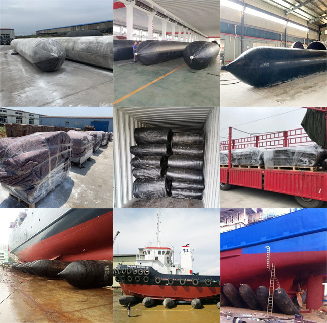 Inflatable Marine Rubber Airbags Cylindrical Heavy Duty Airbags For Lifting