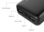 External Cell Phone Battery Pack Portable Charger 20000mAh Fast Charging Light