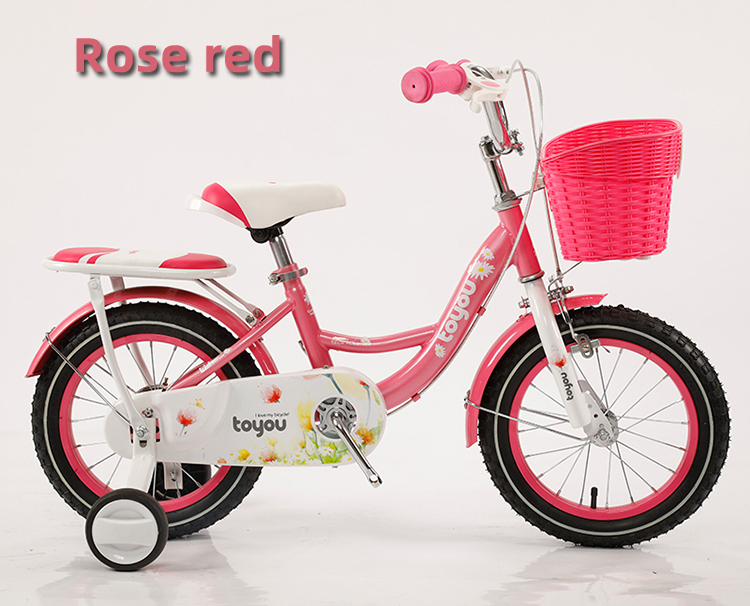 Customization 12 14 16 18 Inch Children Bike With Training Wheels And Color Matching Plastic Basket