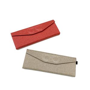 China Customized printed manufacturer soft linen reading eyeglasses case wholesale