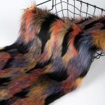 Multicolored Jacquard Artificial Fur Fabric for Sexy Beauty Clothing and Winter