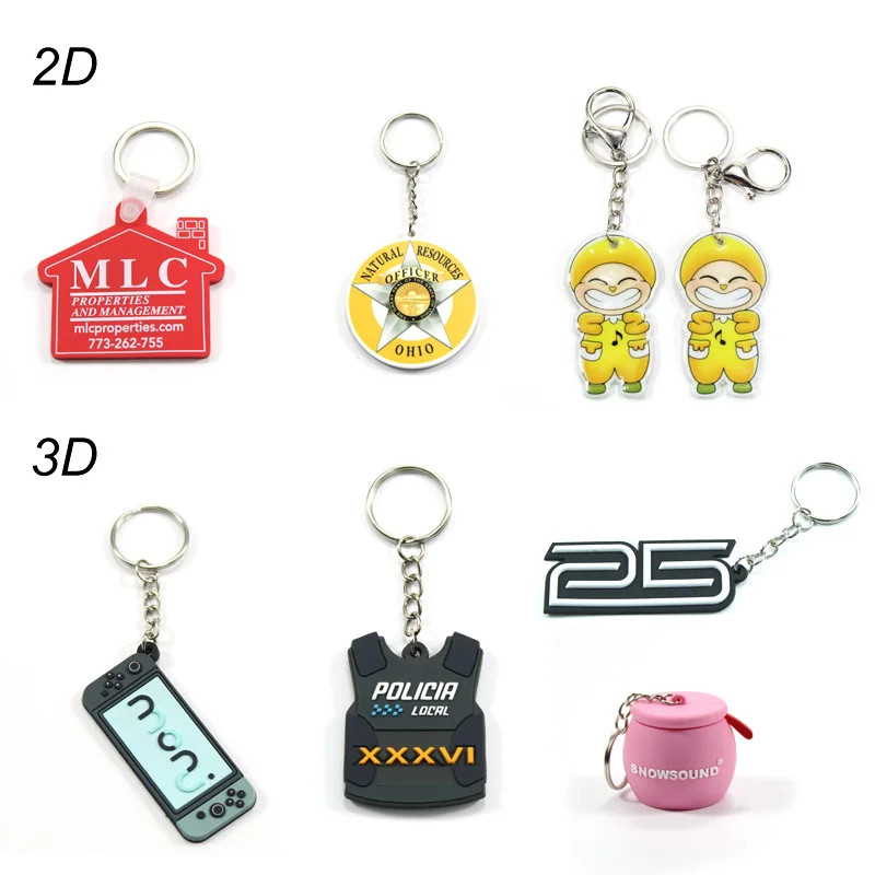 Custom Logo Silicone Keychain Cartoon 2d 3d Soft Pvc Keychain Rubber Gift Key Chain