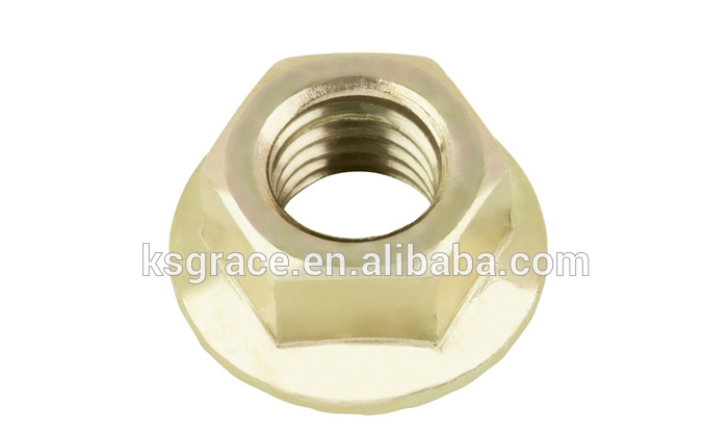 Carbon Steel Hexagon Flange Nuts Hexagon Locking Nuts With Flange Flower Teeth Non Slip Nut