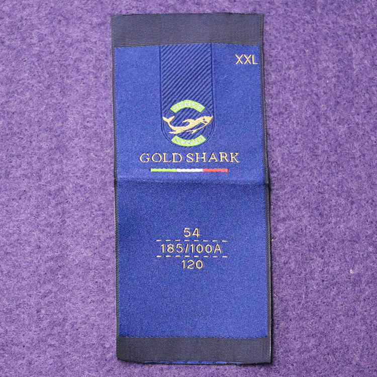 Sew On Cloth Woven Apparel Labels In Custom Design Center Fold