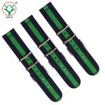 Striped 24mm Velcro Watch Strap , Nato 2 Piece Nylon Watch Strap