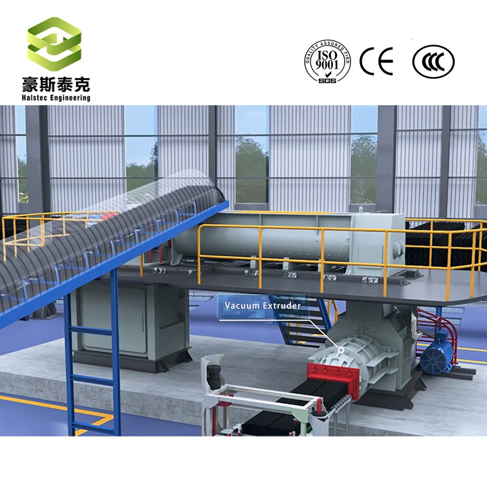 Double Stage Vacuum clay soil brick making machine With Motor And Speed Reducer