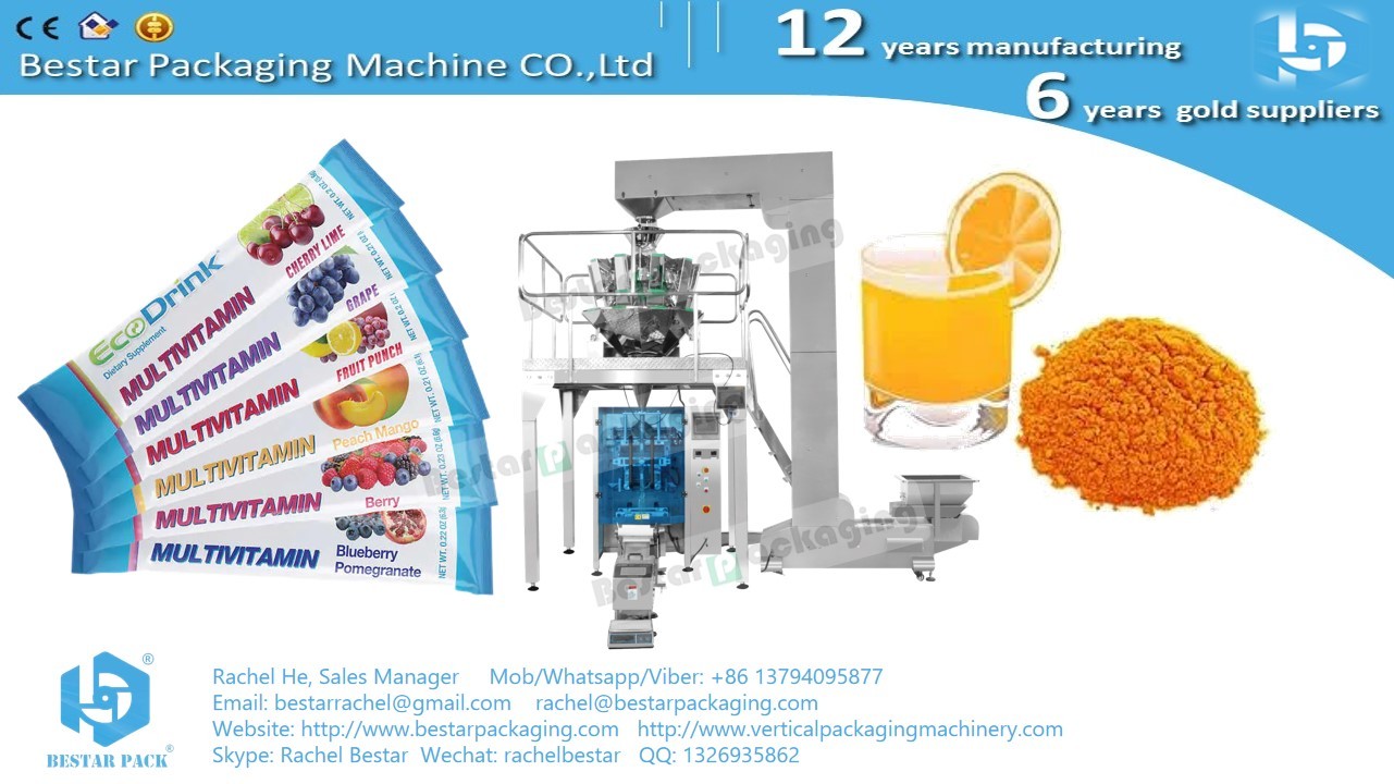 Instant fruit juice powder stick pouch automatic weighing packaging machine BSTV-450AZ
