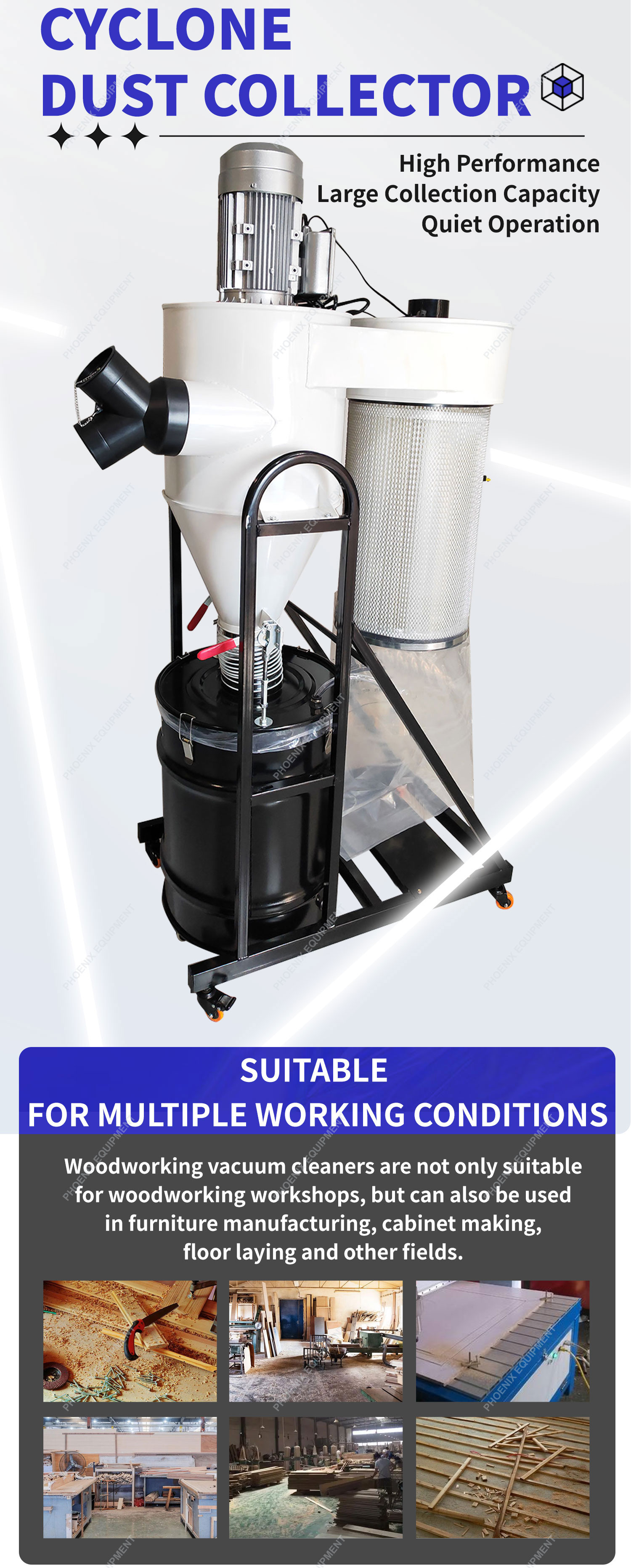 Industrial Cyclone Dust Collector PDC2200A Easy to Operate and Dust Removal Equipment