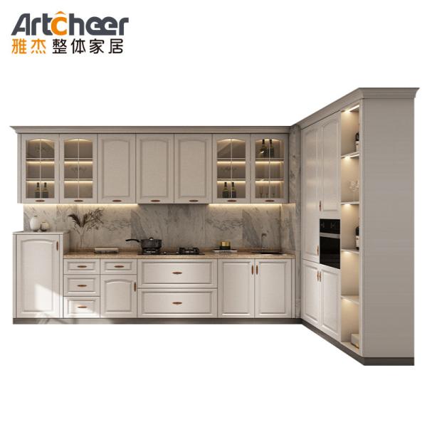 High Durability Pure White / Blue Shaker Style Kitchen Cabinets Manufactured By