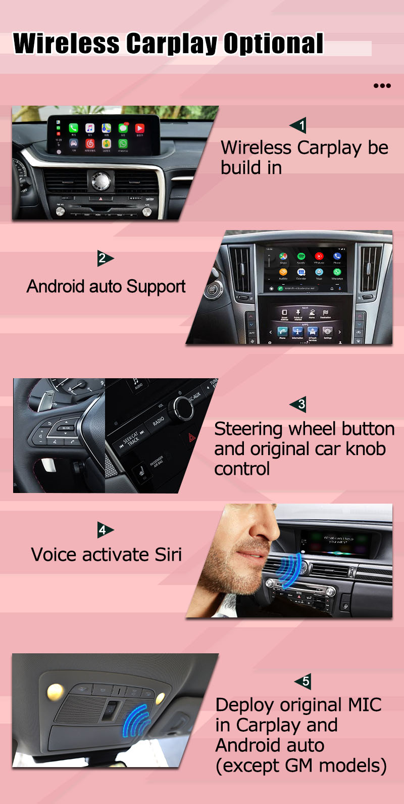Wireless carplay android auto module for Infiniti G37 G25 Q40 Q60 370GT skyline 08IT