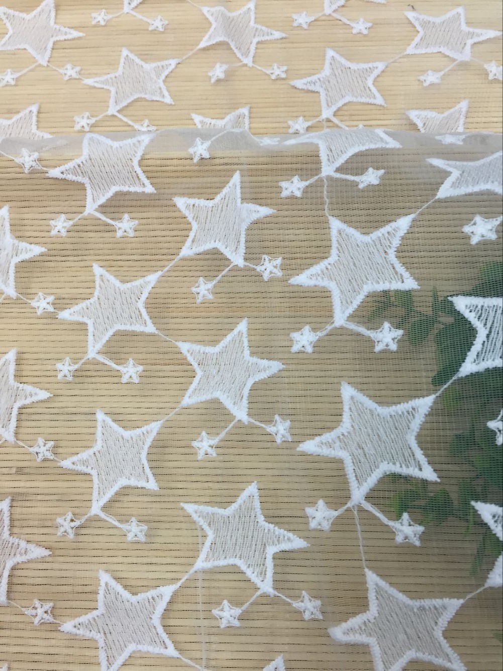 Pentagram Qmilch embroidered Lace Fabric , star lace fabric,Cotton Lace, Polyester Lace Fabric