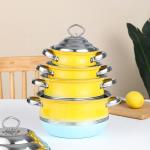 Multifunction Stackable Flat Bottom Kitchen Cooking Pot Set Stainless Steel