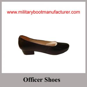 China Wholesale China Made Black Full Grain Leather Lady Officer Shoes with Leather Sole wholesale