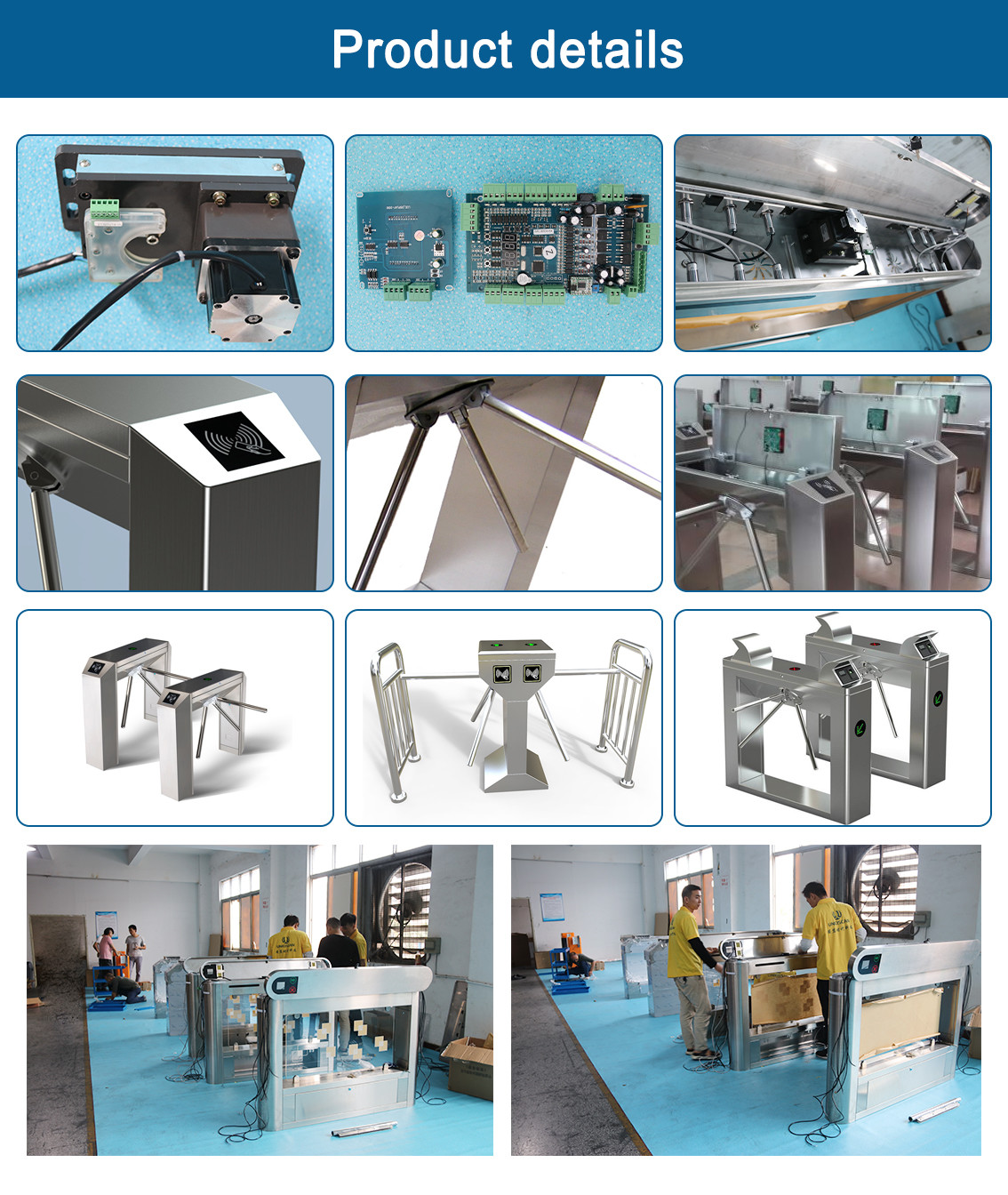 Portable Wall Mounted Tripod Turnstile Gate Automatic Systems Turnstiles