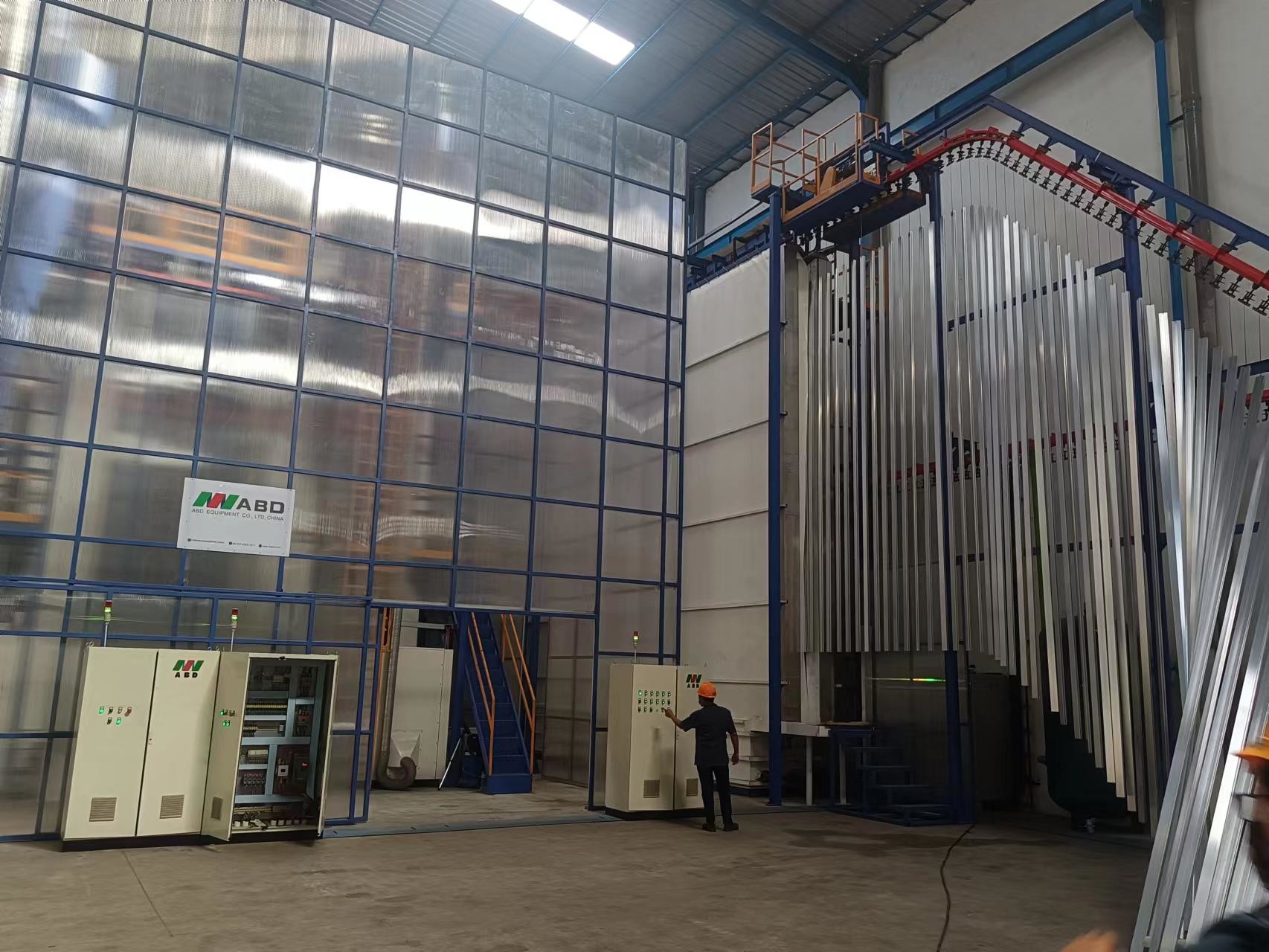 Aluminium Metal Powder Coating Line Plant For Steel Door