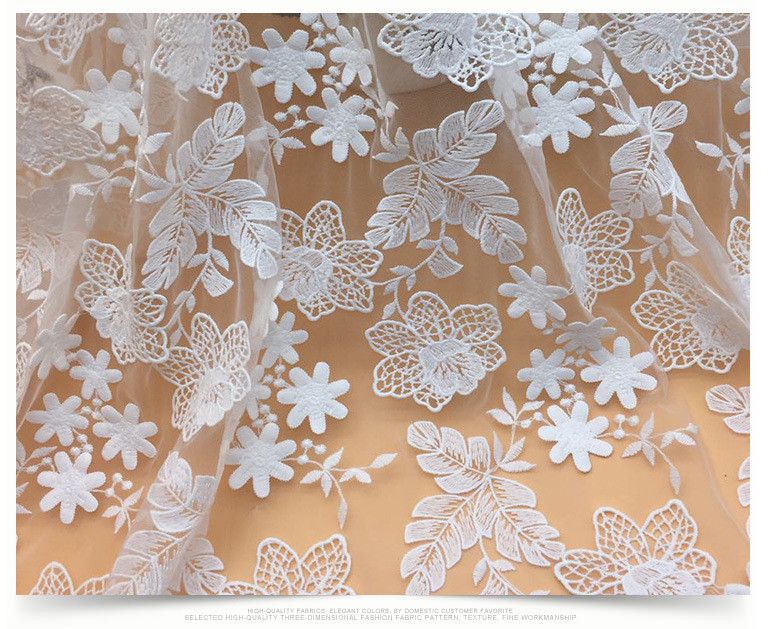2018 Summer Newest Style Embroidery Fabric 140cm wide for wedding dress