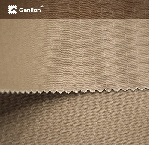 Khaki Anti UV WR OR Water Repellent Fabric Ripstop 2*2 215GSM