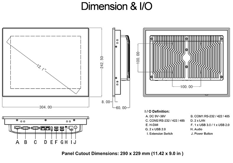 Resistive Touch Panel Rugged Embedded Computer J1900 Quad Core