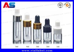 China 4ml / 5ml Dropper Bottle Glass Vials With Screw-On Cap For Storing Pharmacy Oils wholesale