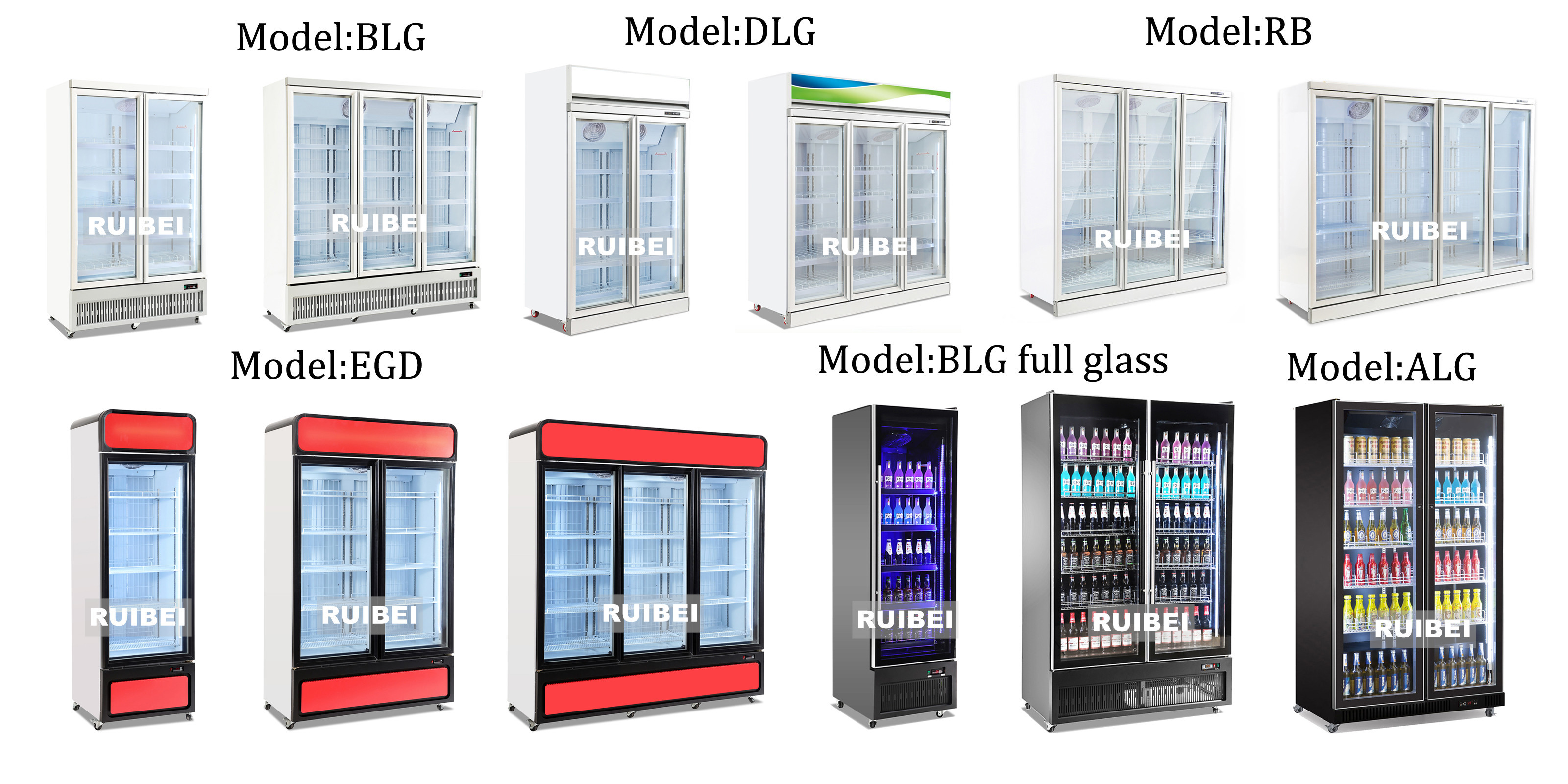Commercial Beverage Cooler Glass Door Refrigerated Showcase Display Fridge