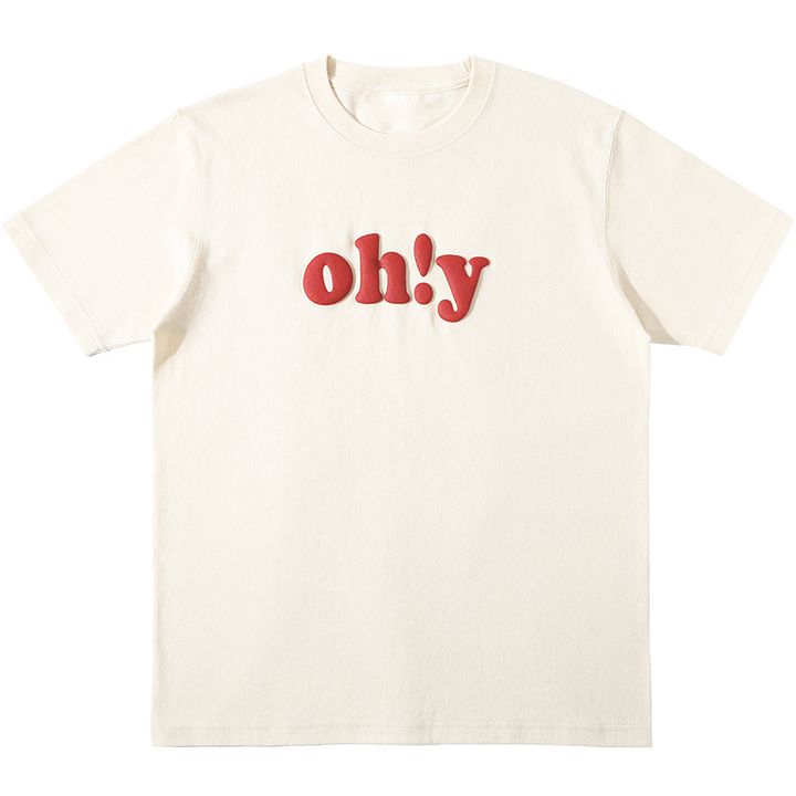 Men's T Shirt with 3d Puff Print and Custom Logo in Heavy Weight 100% Cotton Fabric