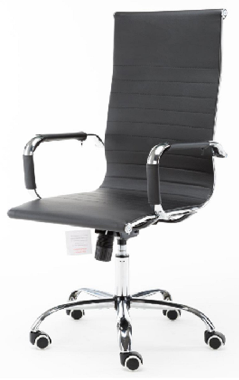 PU Leather Upholstery Padded Armrests Ergonomic Gaming Desk Chair 350mm Chrome Base 100mm Pneumatic Lift 200 Lbs / 90kg Capacity Chrome Frame