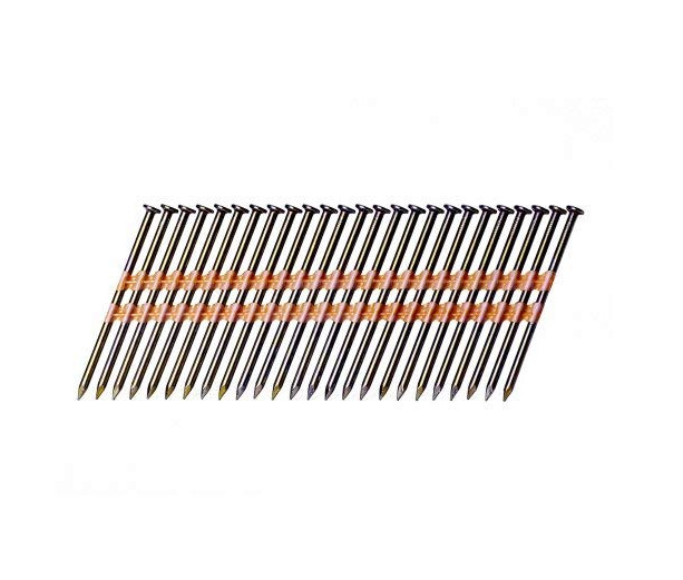 21 Degree 3'' x 0.120'' Ring Shank Nails Galvanized Plastic Strip Nails