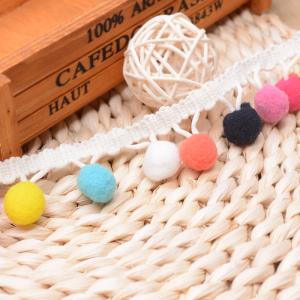 China High Tenacity 3cm Pom Pom Ball Chain Lace Trim wholesale