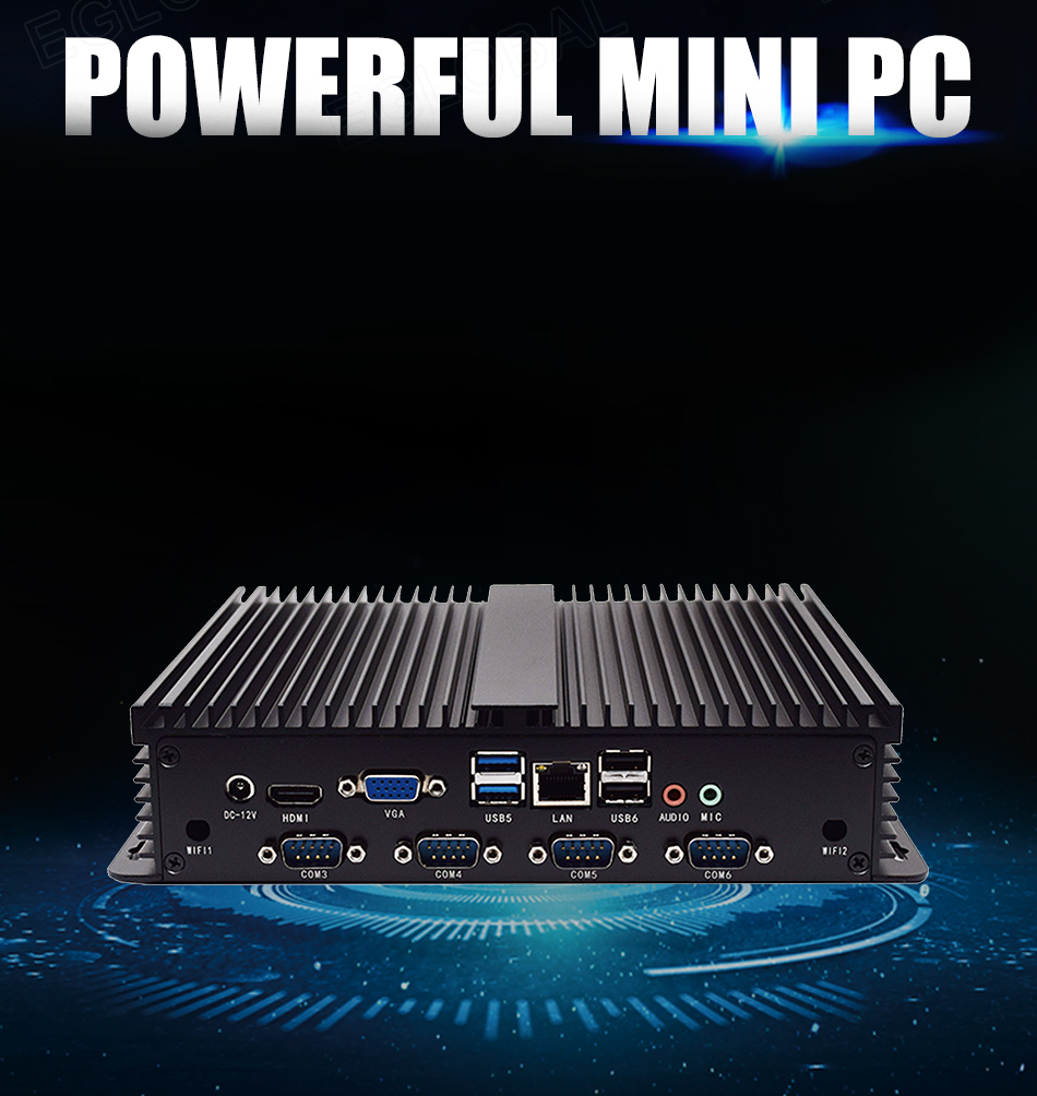 Industrial Embedded Mini Pc Computer With I5 7267U 2 Rs232 Win10 Pro Vga Hd Fanless