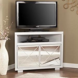 China Sparkly silver mirrored TV stand 2 door corner TV bench for living room wholesale