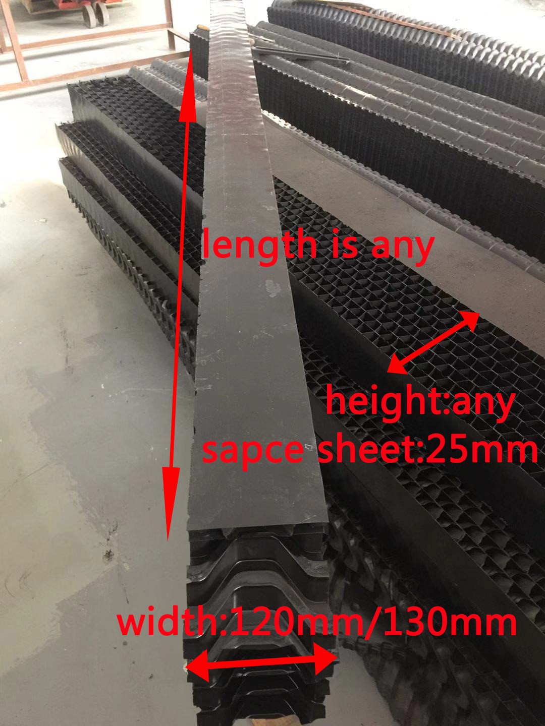 D65mm Air Inlet Louver 25mm Industrial Cooling Tower Screen Grey Black