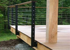 China Exterior Stainless Cable Stair Railing System , Stainless Steel Decking Balustrade wholesale