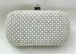 Trendy Pearl Bead Mesh Evening Bags Hard Case For Wedding Party