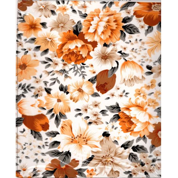 Printed Colorful Flowers PVC PU Synthetic Faux Leather Material