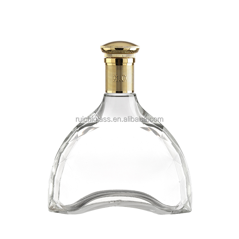 500ml 750ml Frosted Wine Glass Vodka Bottle with Cap Collar Material Aluminum Plastic PP