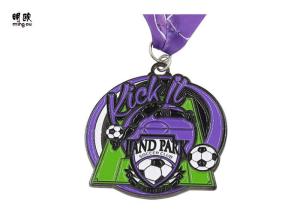 China Customized Kids Football Medals Soft Enamel Fill With Polyester Ribbon wholesale