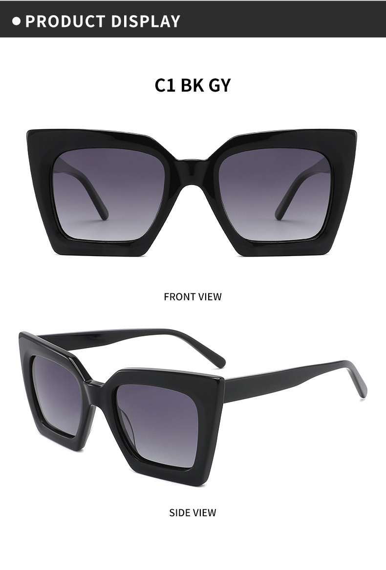 Full Rim Square Acetate Sunglasses Durable , Cat Eye Oversized Shades Glasses
