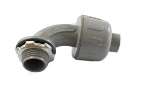China Angle Type Plastic Conduit Fittings Liquid Tight Conduit Connectors 3/8“-4”” Size wholesale